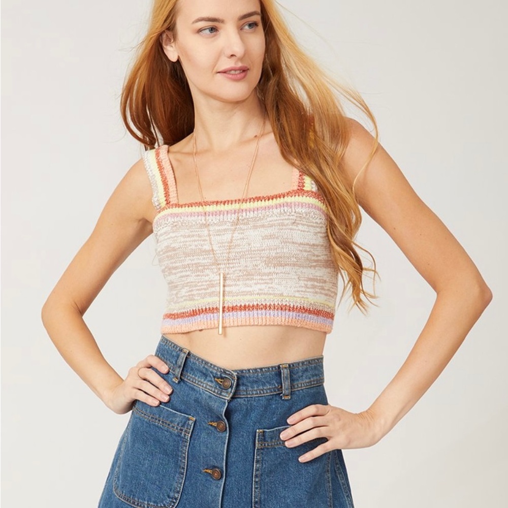 Free People Ivory in the Sun Crop Camisole Medium